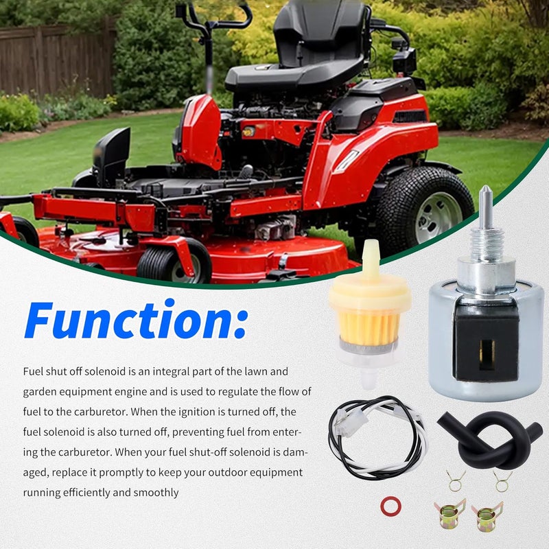 OXCANO 21188-7002 Carburetor Fuel Solenoid with Fuel Fiter Compatible with Kawasaki Engine FR651V FR691V FS730V FH430V FH541V FH580 FH381V 480V 541V 580V FR/FS/FX 481V Cub Cadet Mower KM-21188-7002 - Image 4